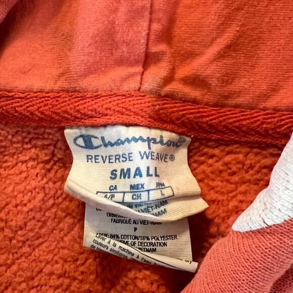Vintage Champion Reverse Weave Spellout Logo Hoodie Size Small Drawstring Hooded - Picture 2 of 3